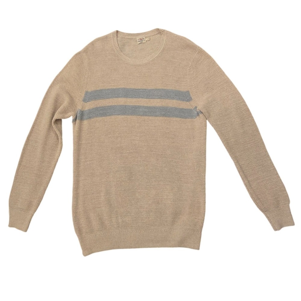 Faherty Throwback Striped Waffle Knit Sweater Xl … - image 3